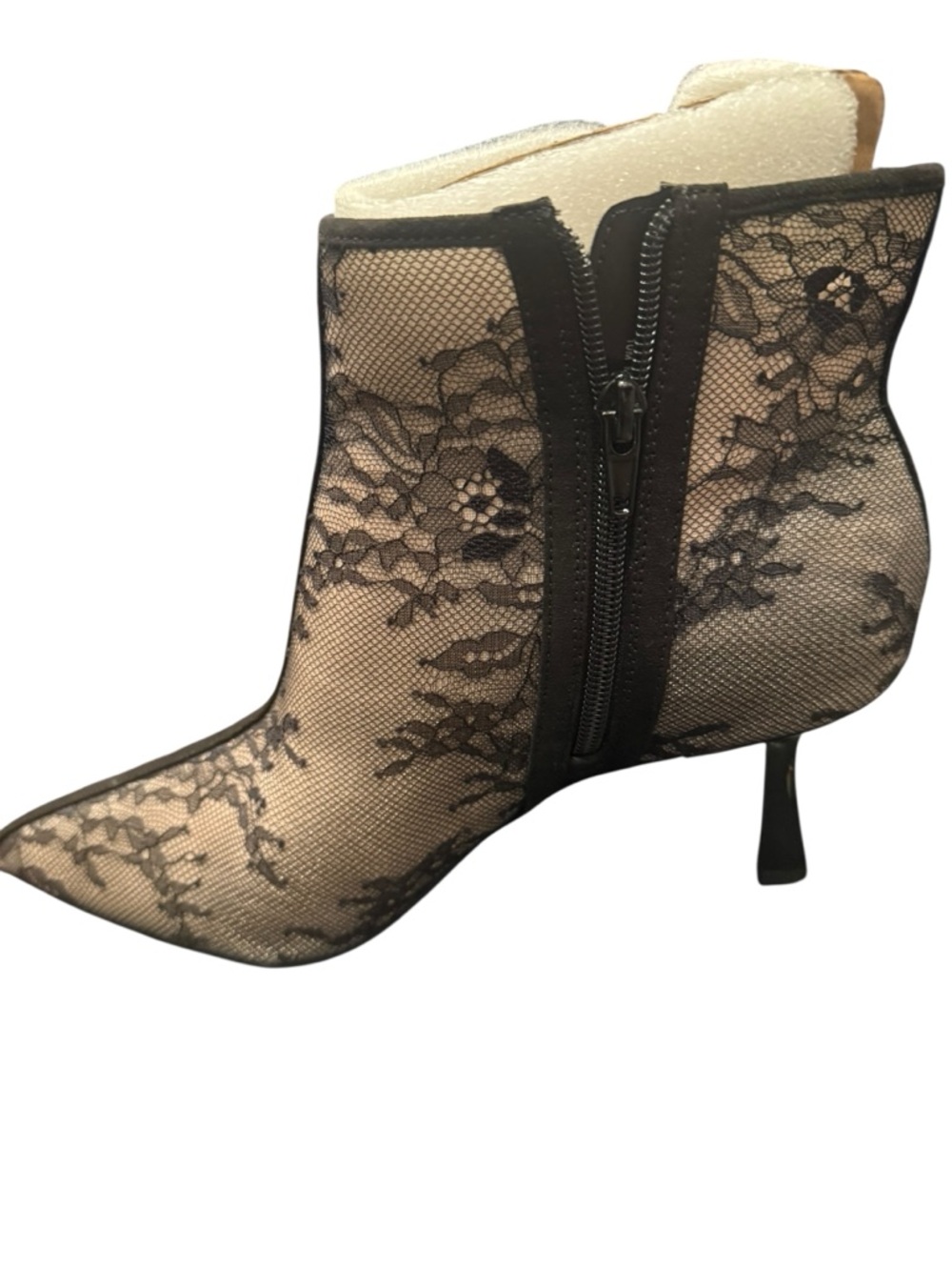 NIB INC International Concepts Black Lace Pointed Toe Ankle Boots 9.5-10